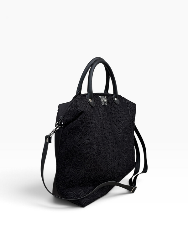 Bauletto grande pizzo nero