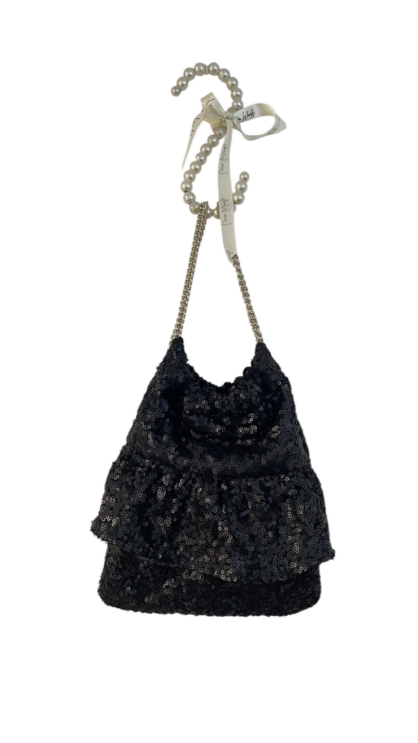 BON BON Sacchettino paillettes NERO