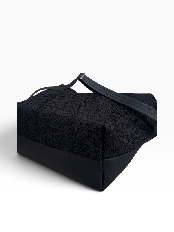 Bauletto grande pizzo nero
