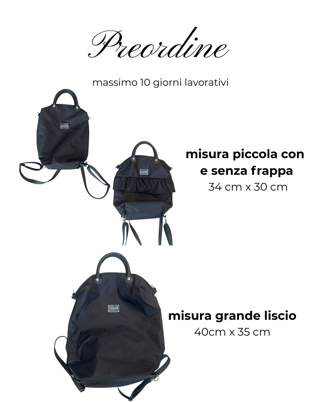 Zaino Nero preordine scegli modello