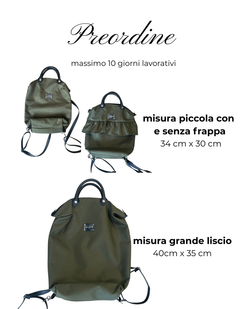 Zaino Verde preordine scegli modello