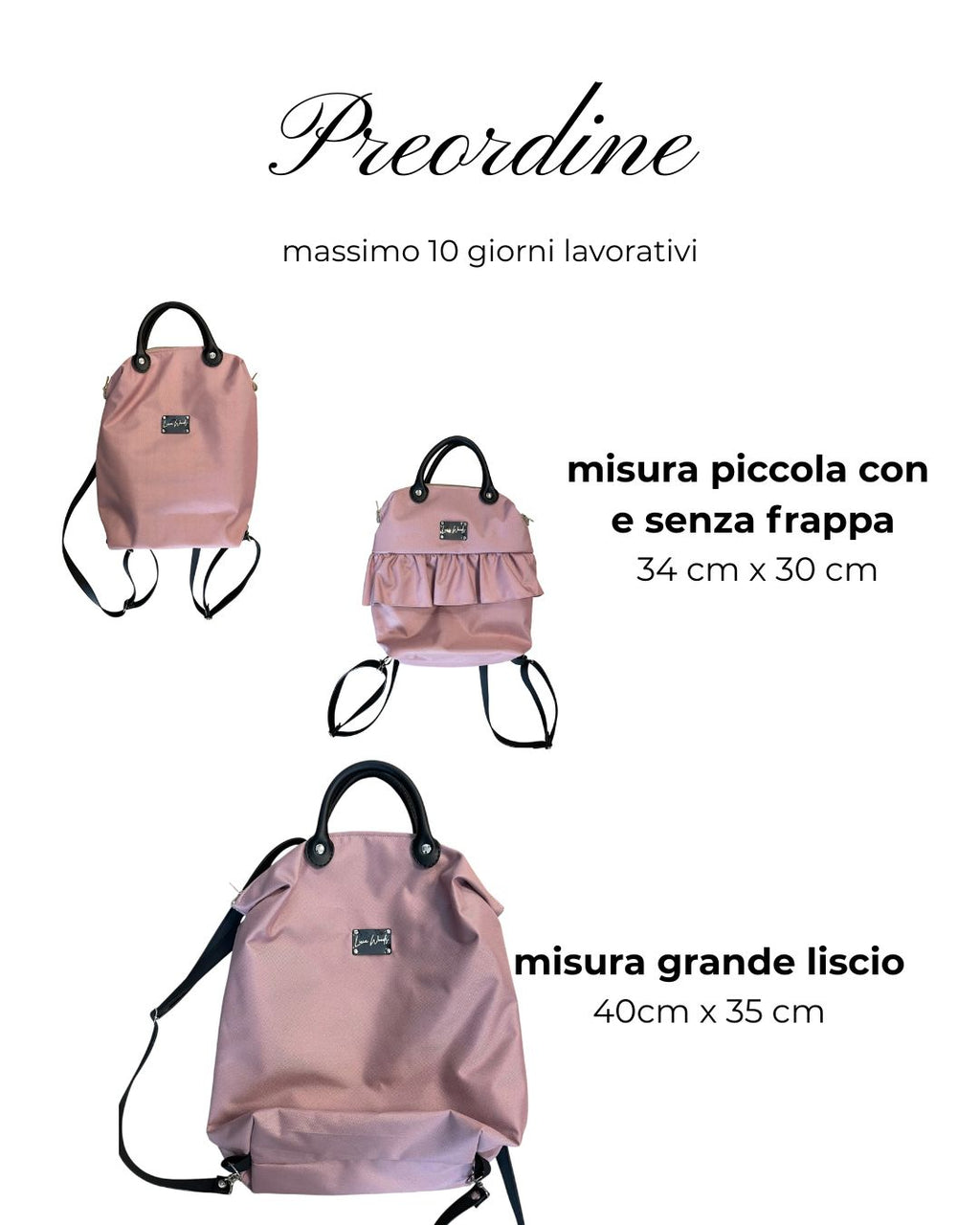 Zaino Rosa preordine scegli modello