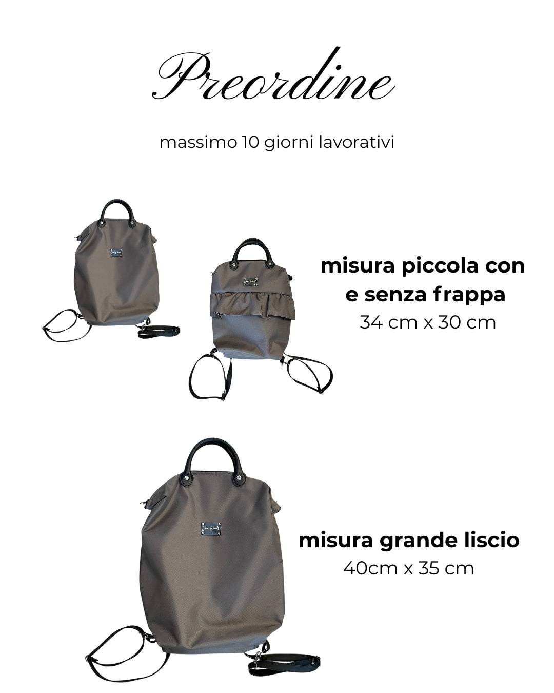 Zaino Grigio preordine scegli modello