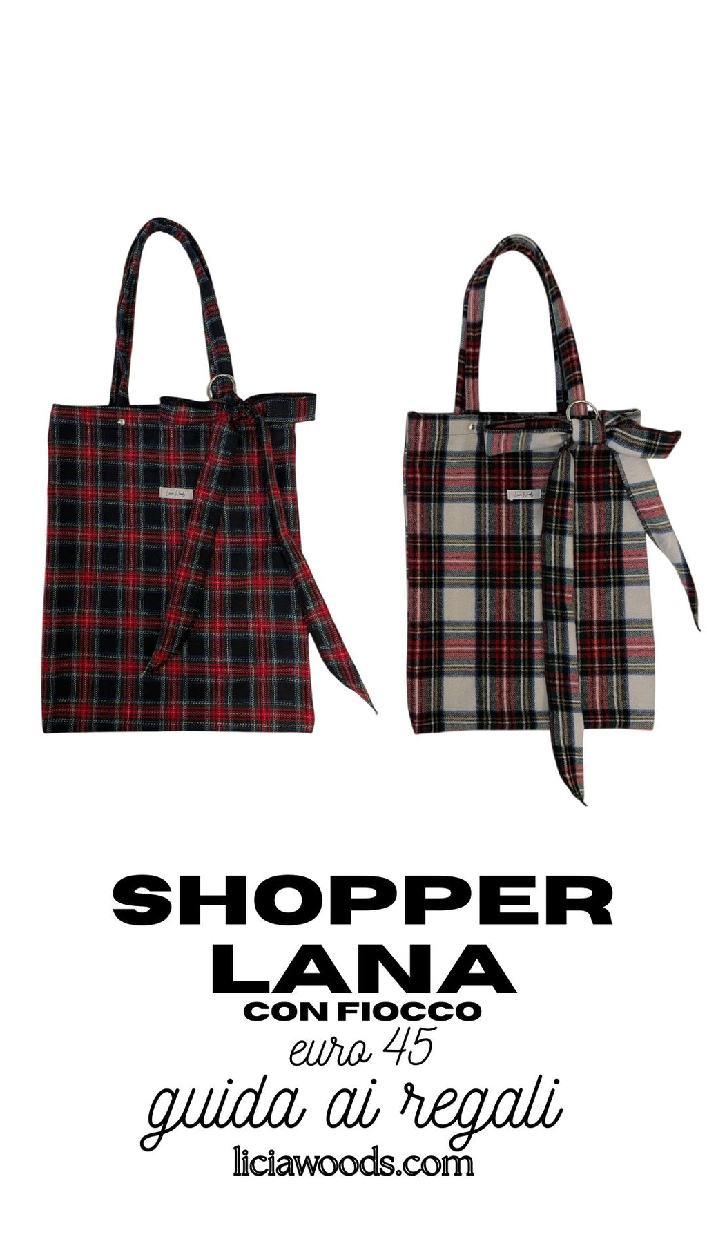 Shopper Lana Tartan con Fiocco