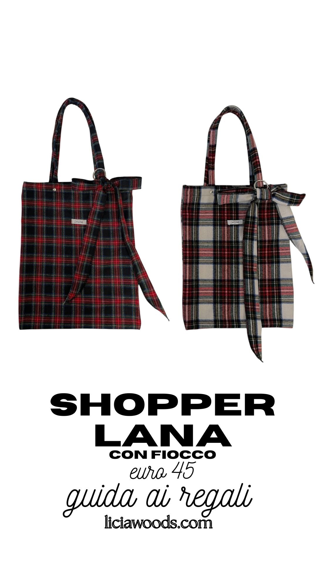 Shopper Lana Tartan con Fiocco