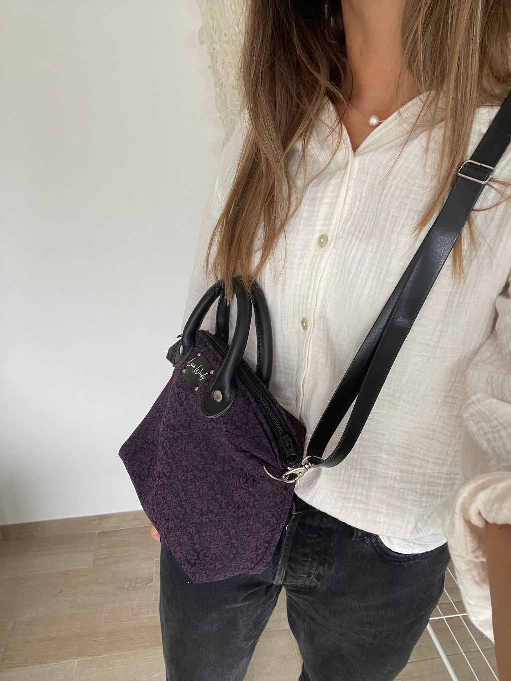 MINI bauletto Jaquard viola