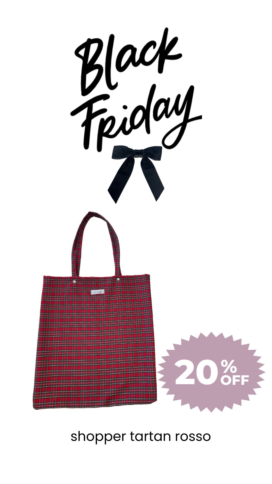 shopper in tartan rosso