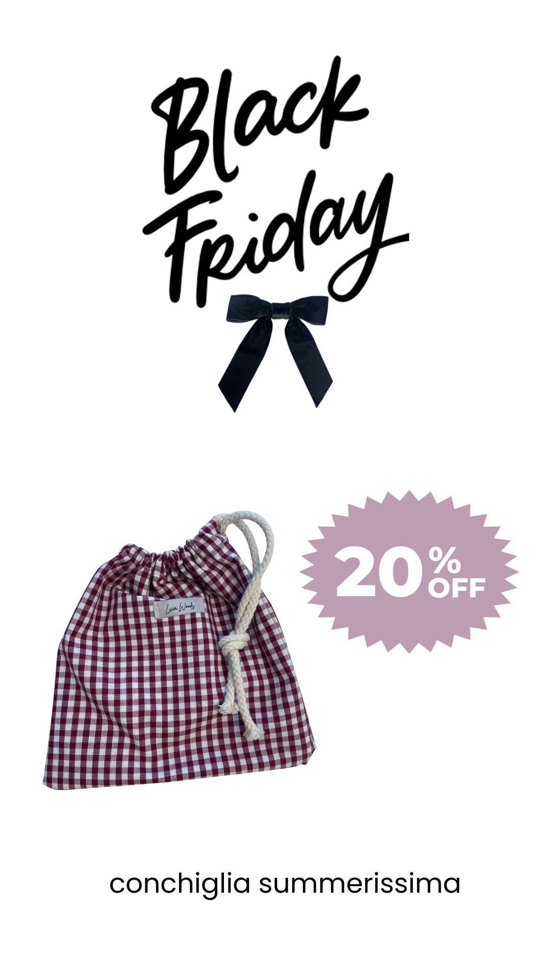 Conchiglia pochette VICHY ROSSO