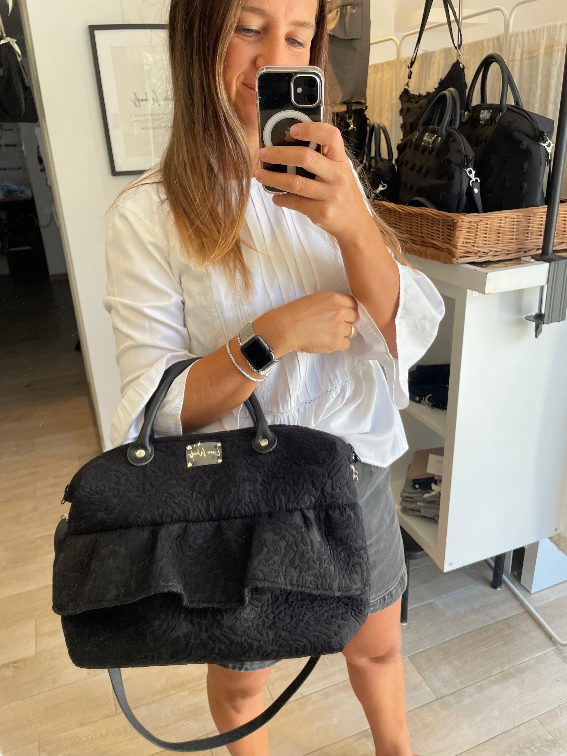 Bauletto Grande broccato con frappa