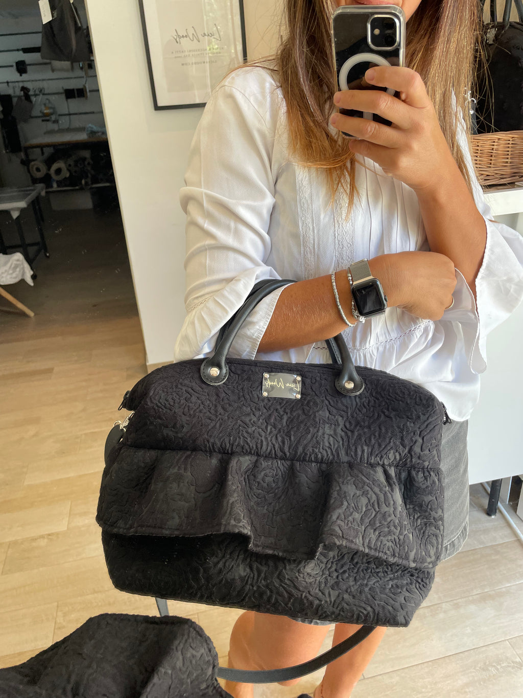 Bauletto Grande broccato con frappa