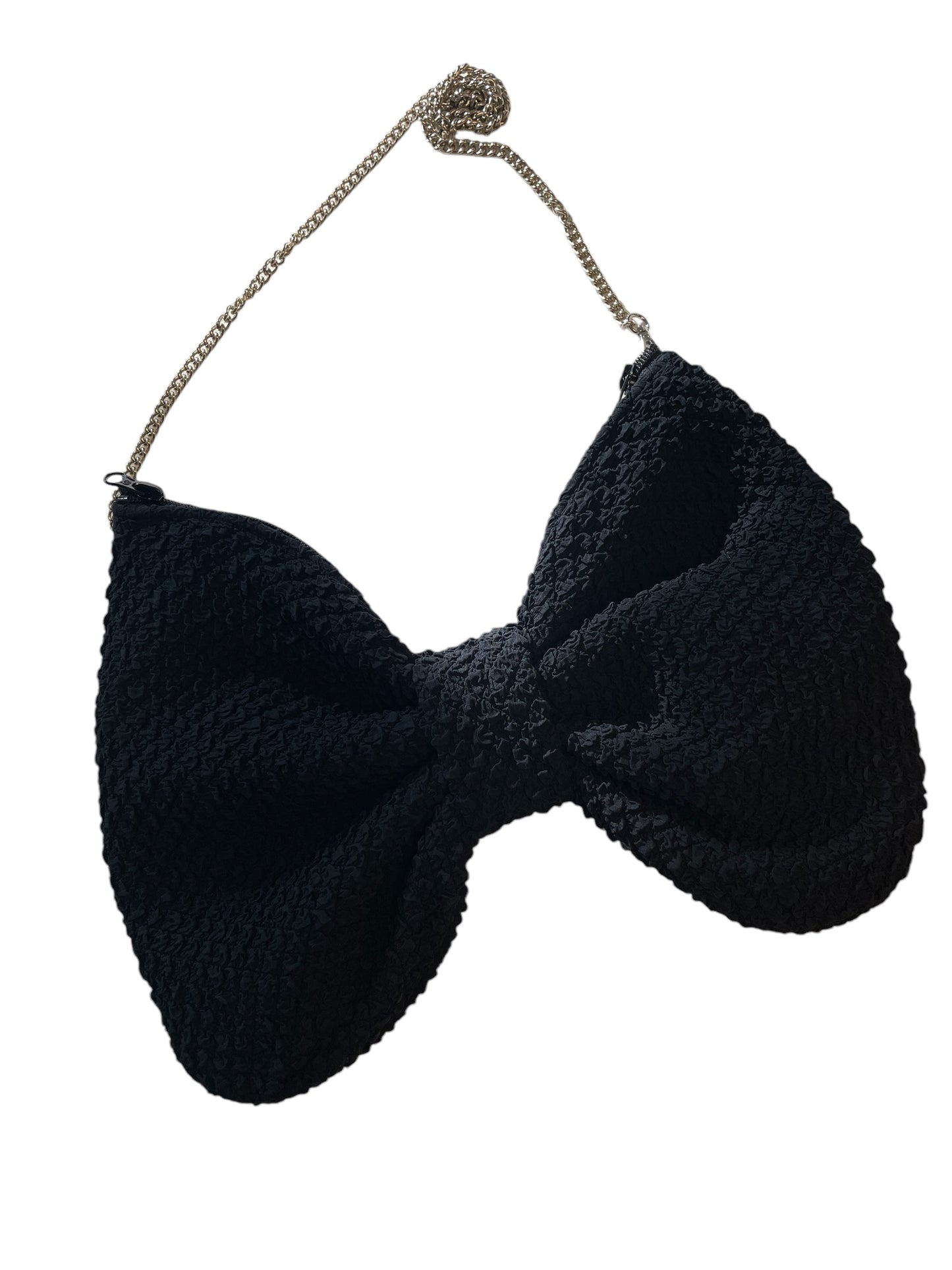 Borsa a fiocco nera texture rilievo *preordine