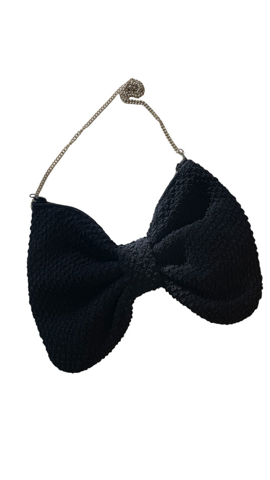 Borsa a fiocco nera texture rilievo *preordine