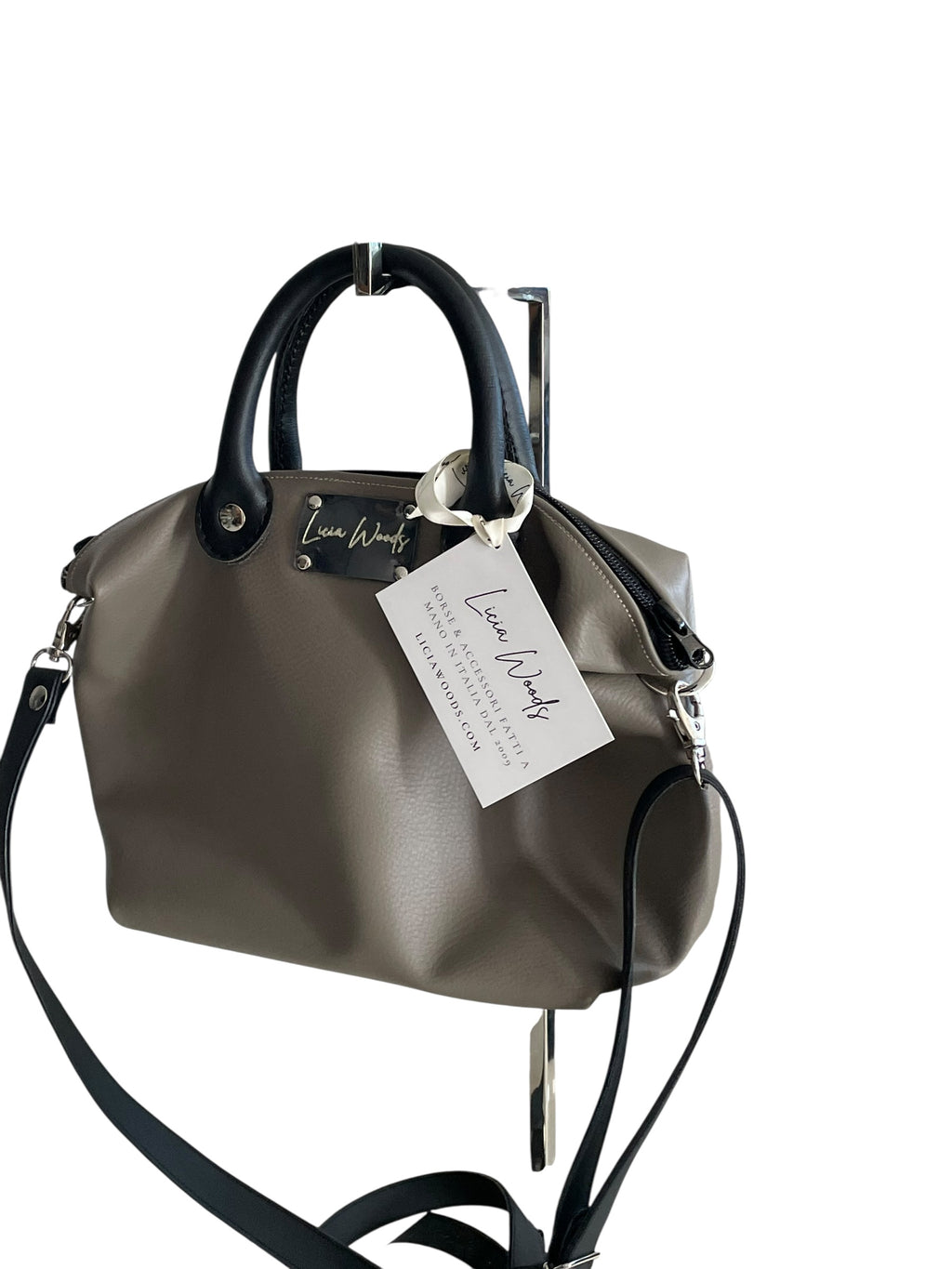 Mini bauletto piccolo finta pelle Tortora