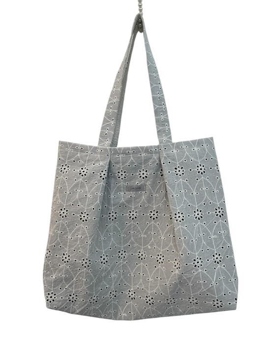 Borsa grande in tessuto Sangallo di cotone