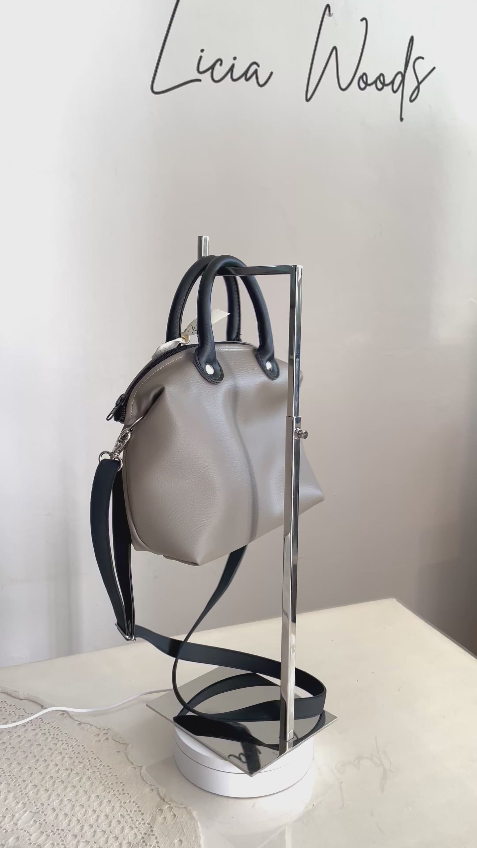 Mini bauletto piccolo finta pelle Tortora